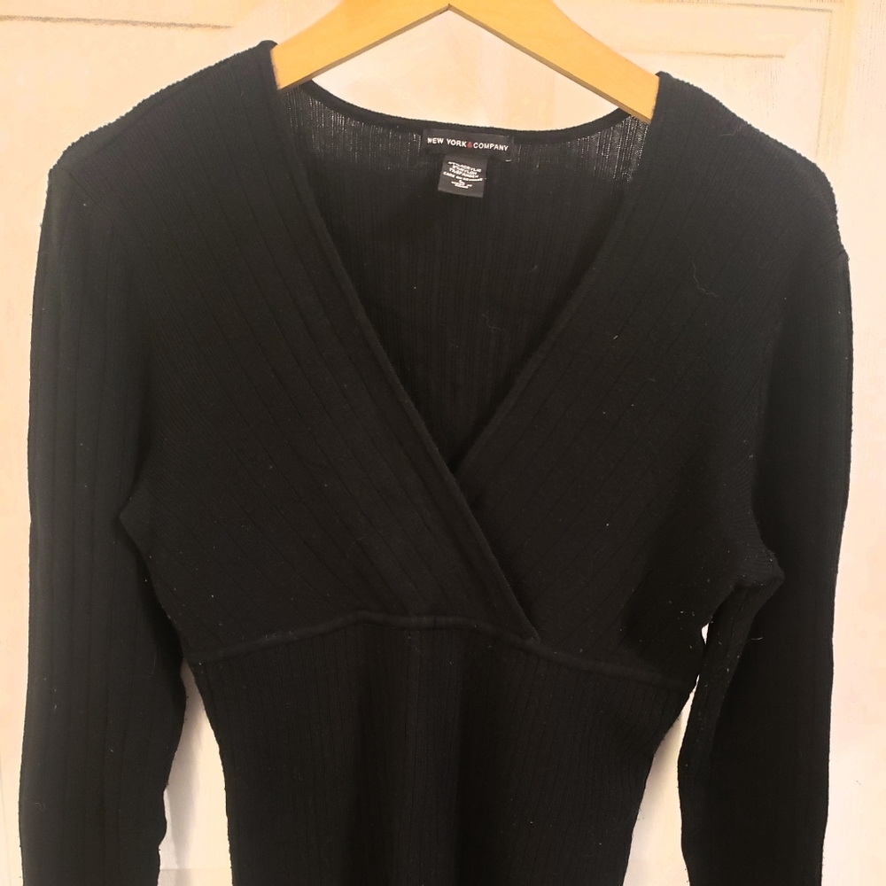 New York & Company plunge neck wrap sweater